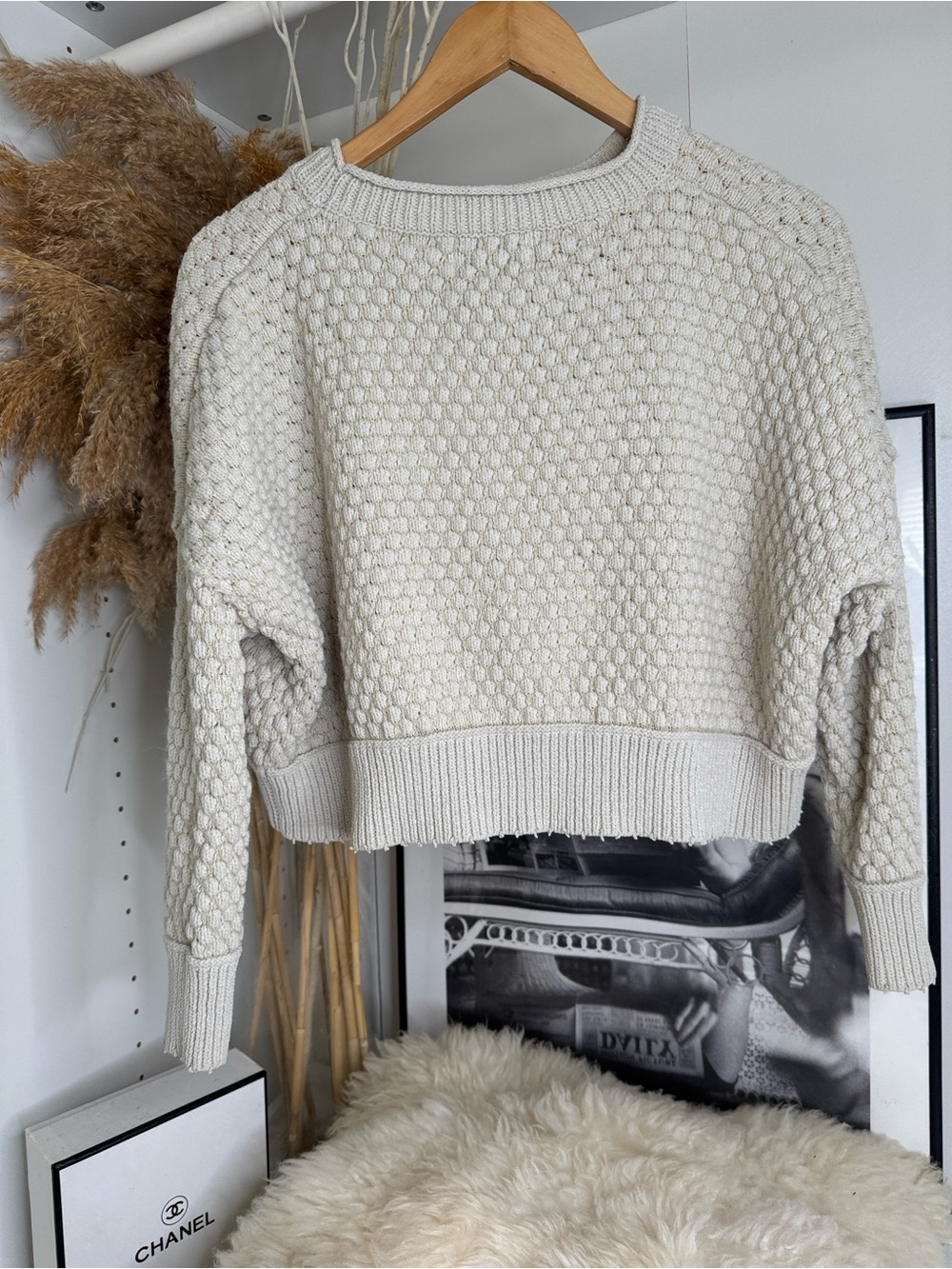 Cozy Cream Textured Knit Sweater